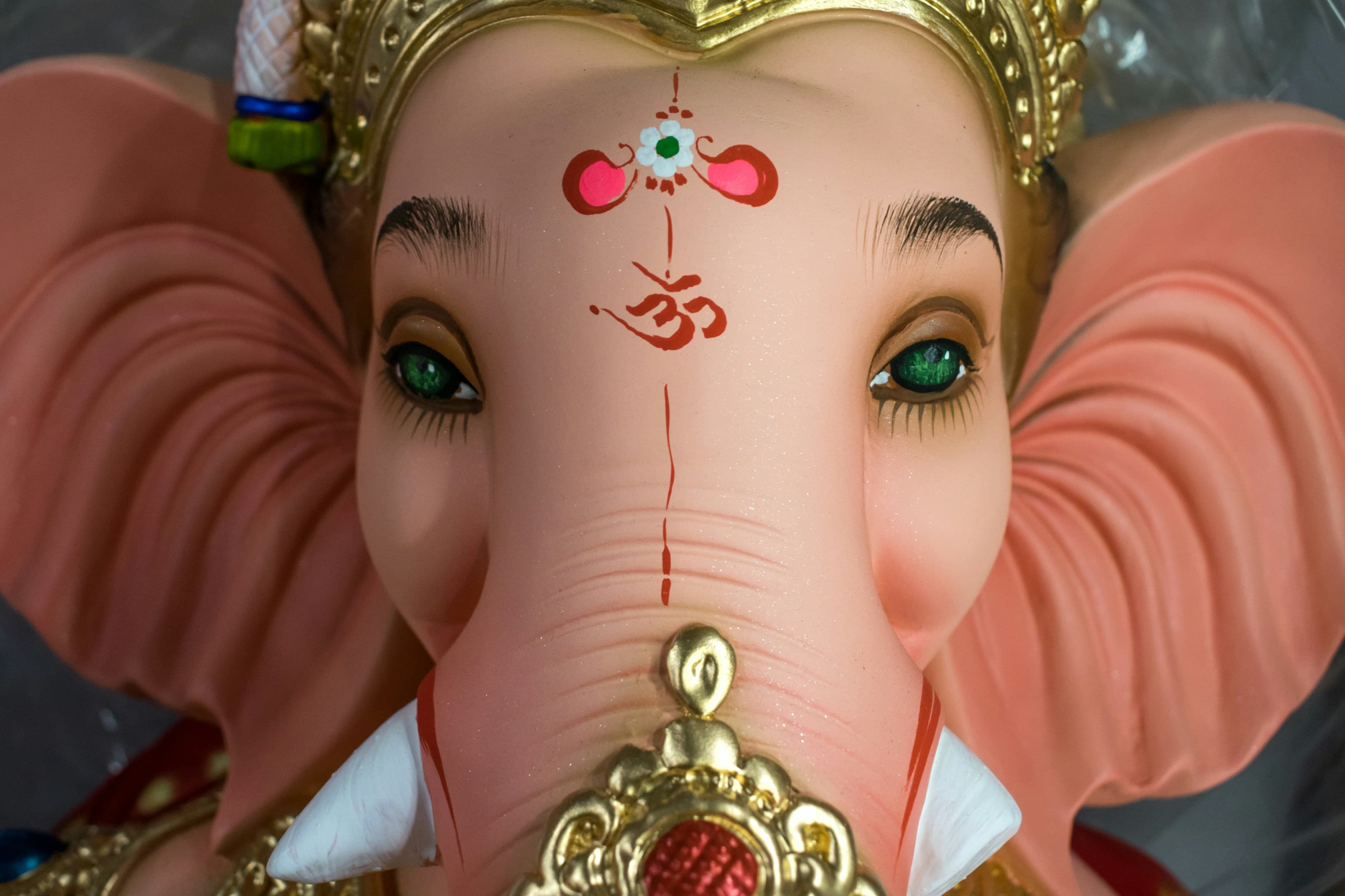 Close-up of a beautiful idol of Lord Ganesha