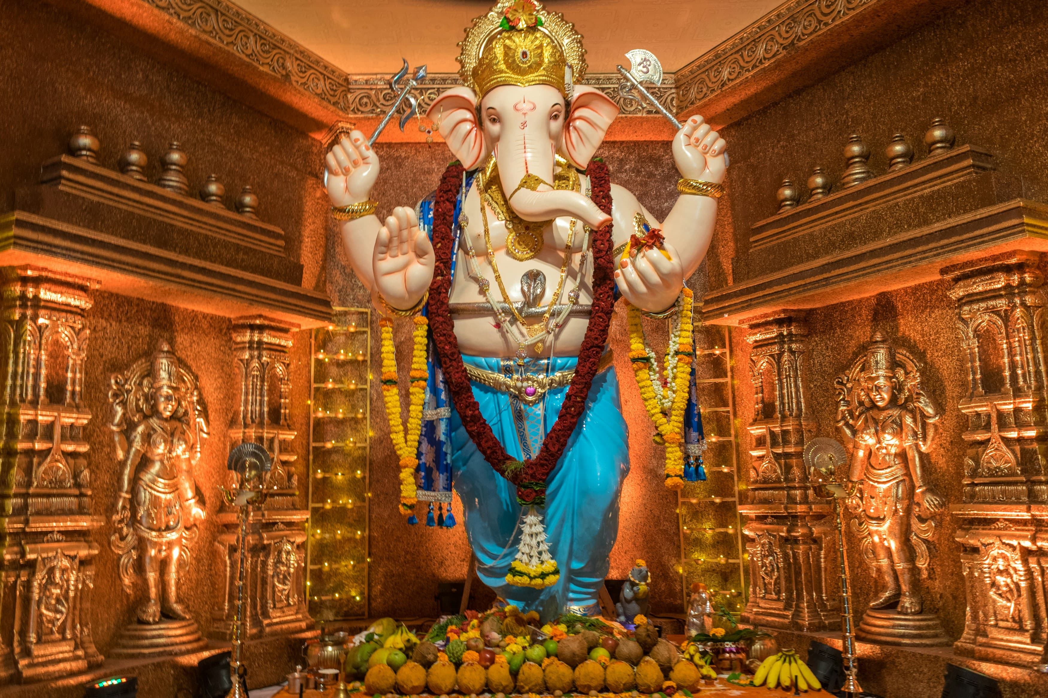 A beautiful idol of Lord Ganesha during Ganesh Chaturthi 2024 in Mumbai